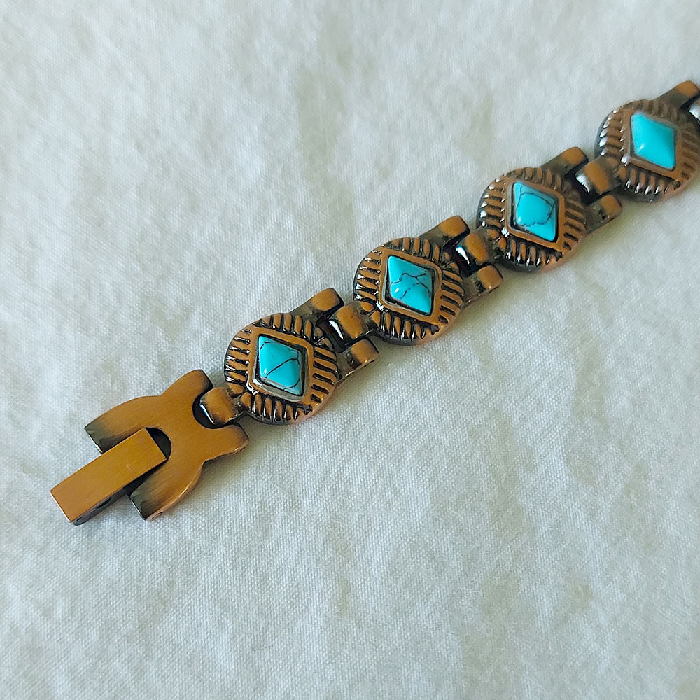 copper bracelet with stones