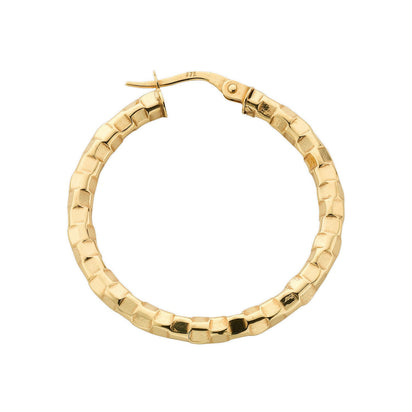 Yellow Gold 31.2mm Fancy Hoop Earrings