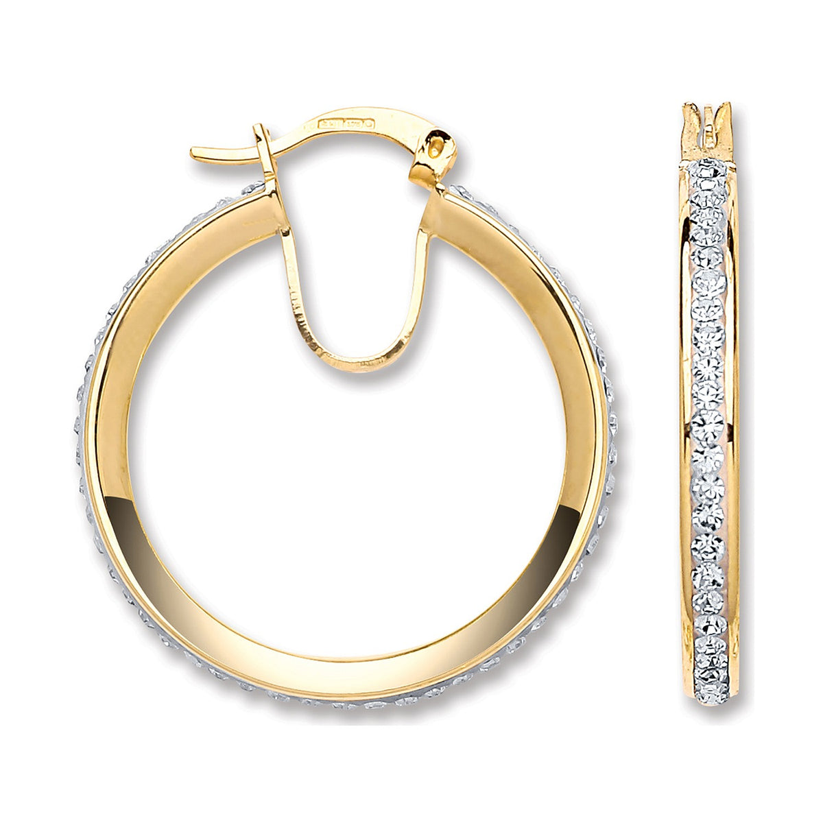 9ct gold crystal deals hoop earrings