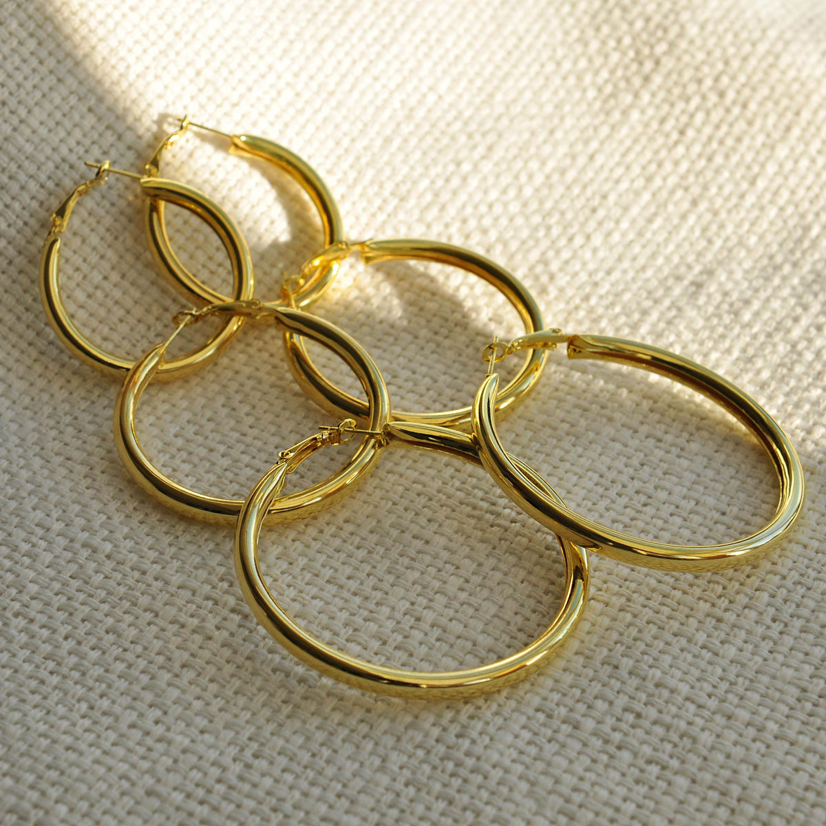 Small gold clearance hoop set