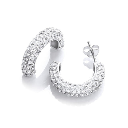 Half Hoop Stud with White Cz