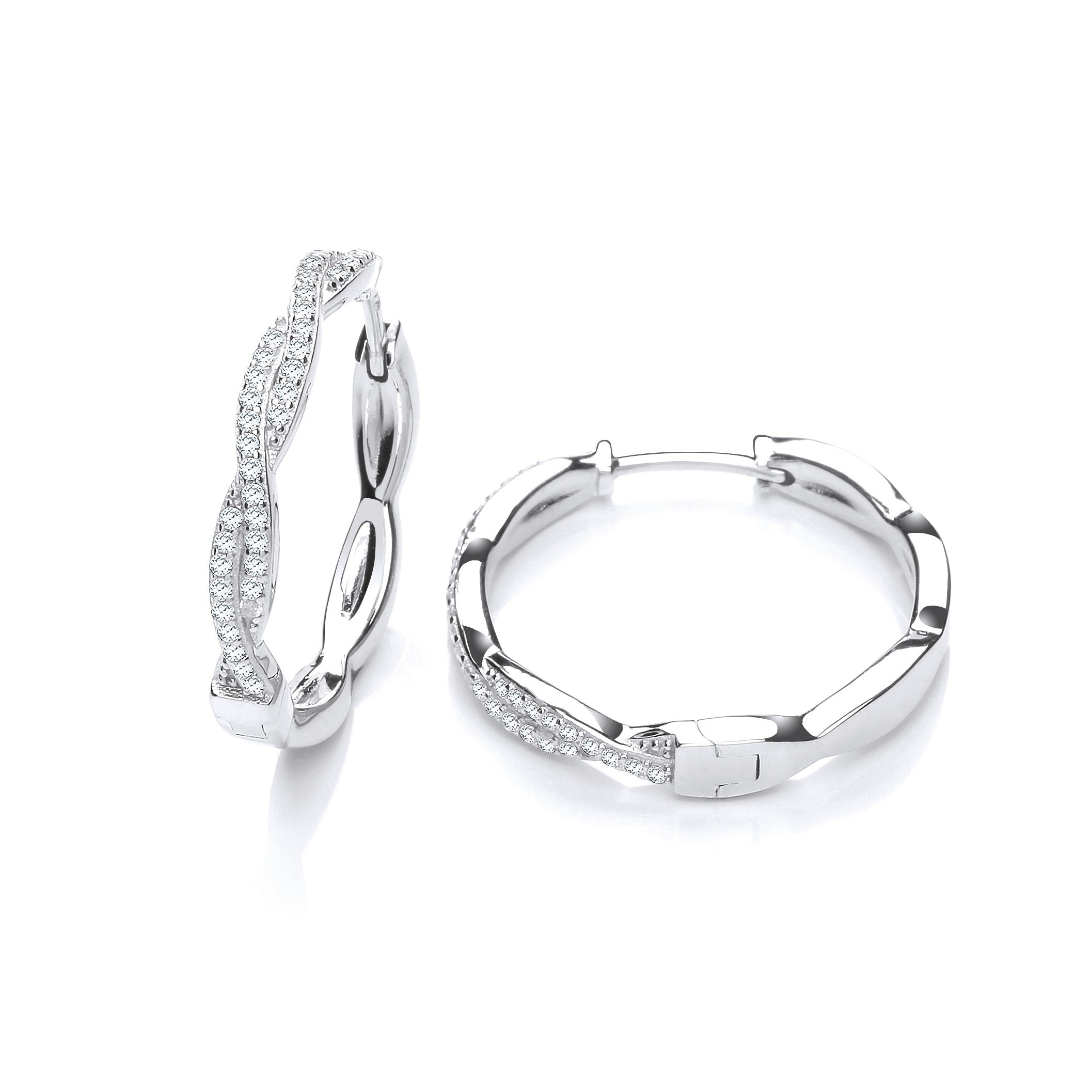 Entwined Hoop CZ Earrings