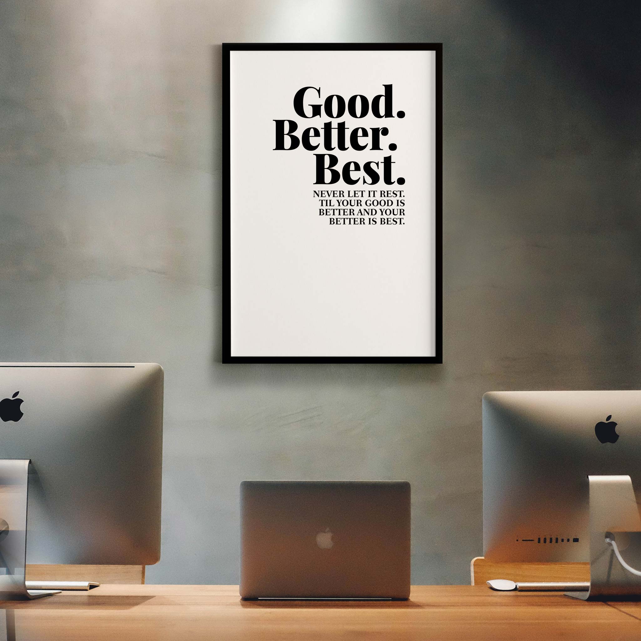 Good. Better. Best. Never let it rest. ‘Til your good is better and your better is best