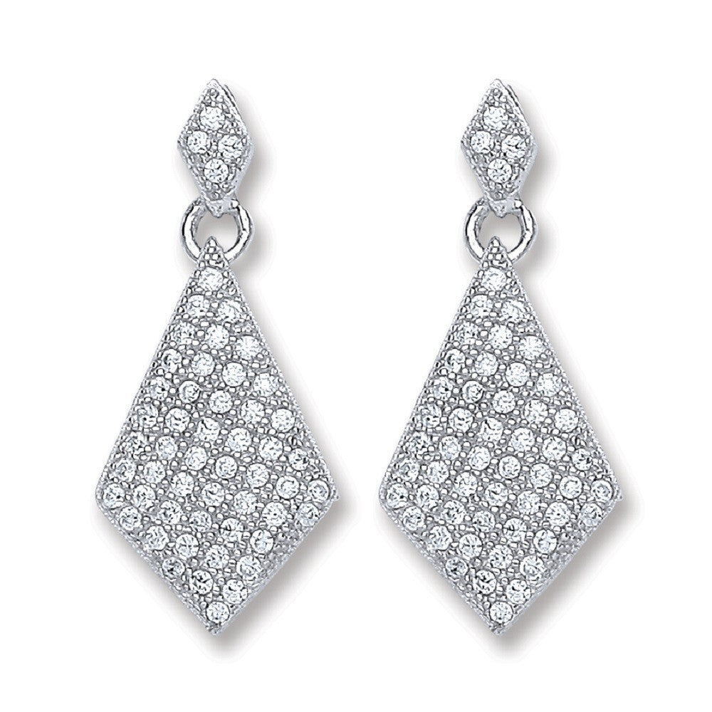 Silver Diamond Drop high quality Earrings