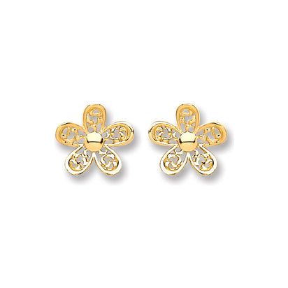 9ct Gold Flower Studs