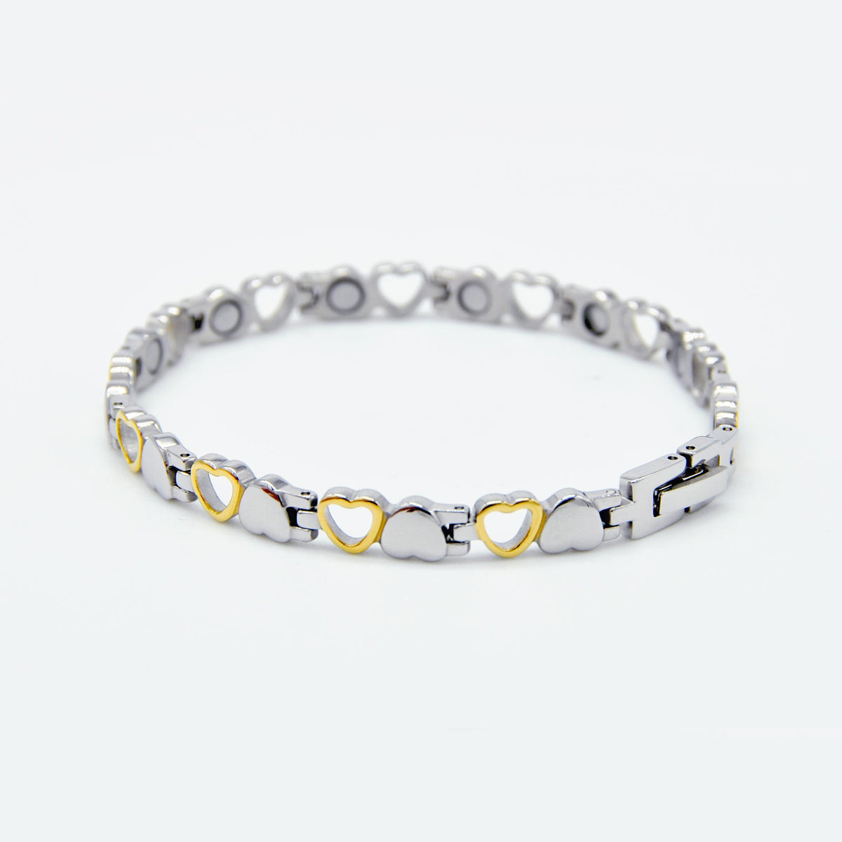 Eve heart silver and gold magnetic bracelet