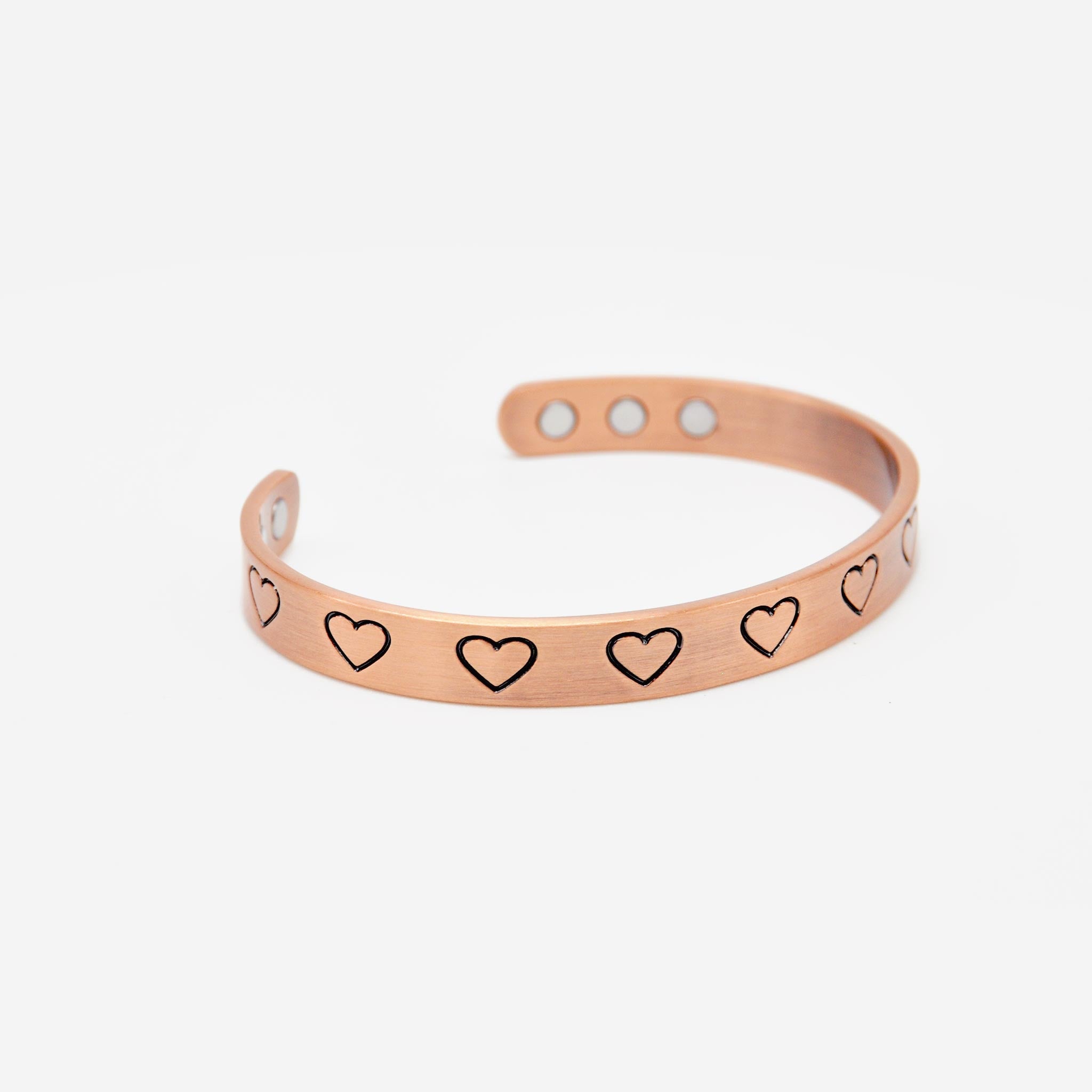 womens magnetic copper heart bangle