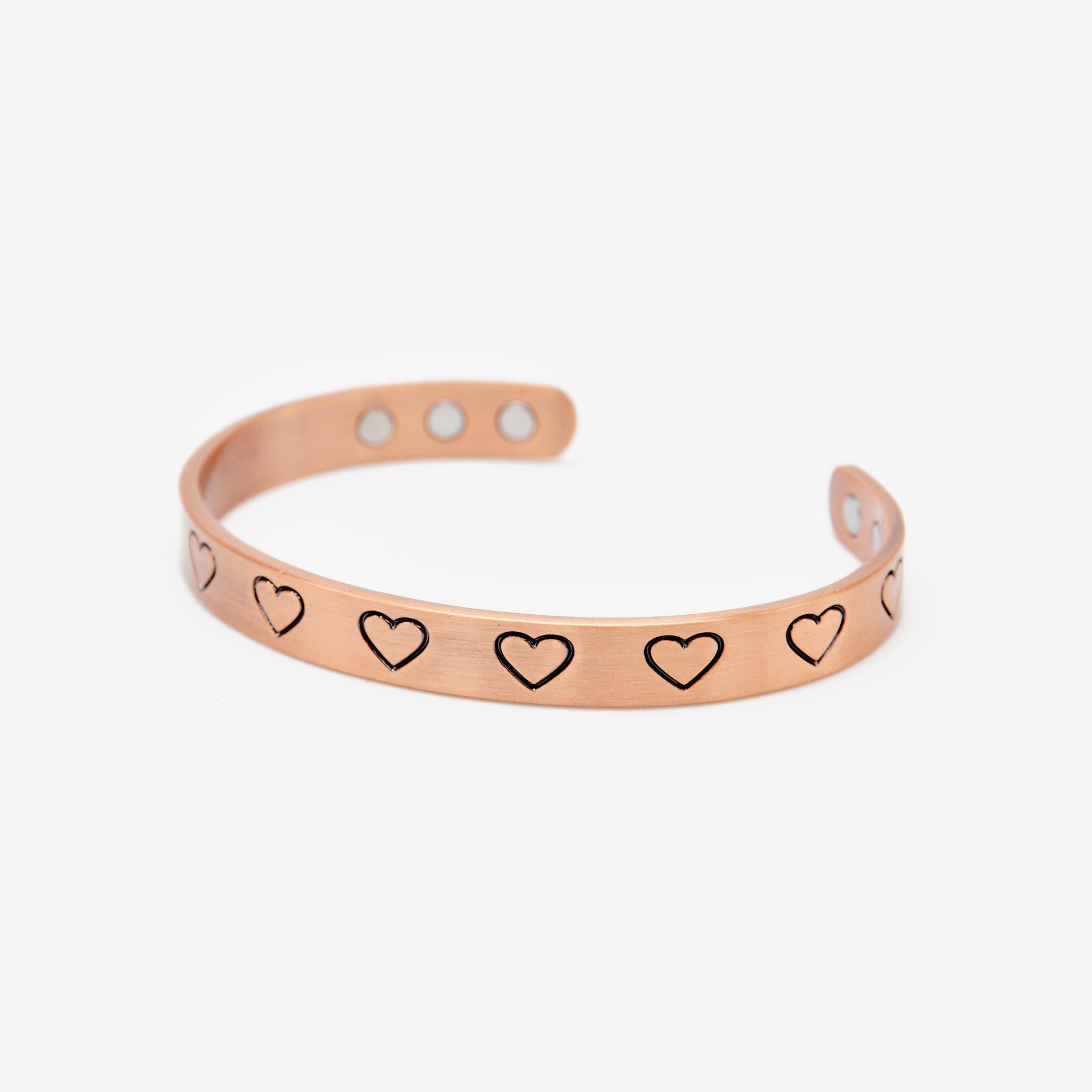 heart bracelet in copper