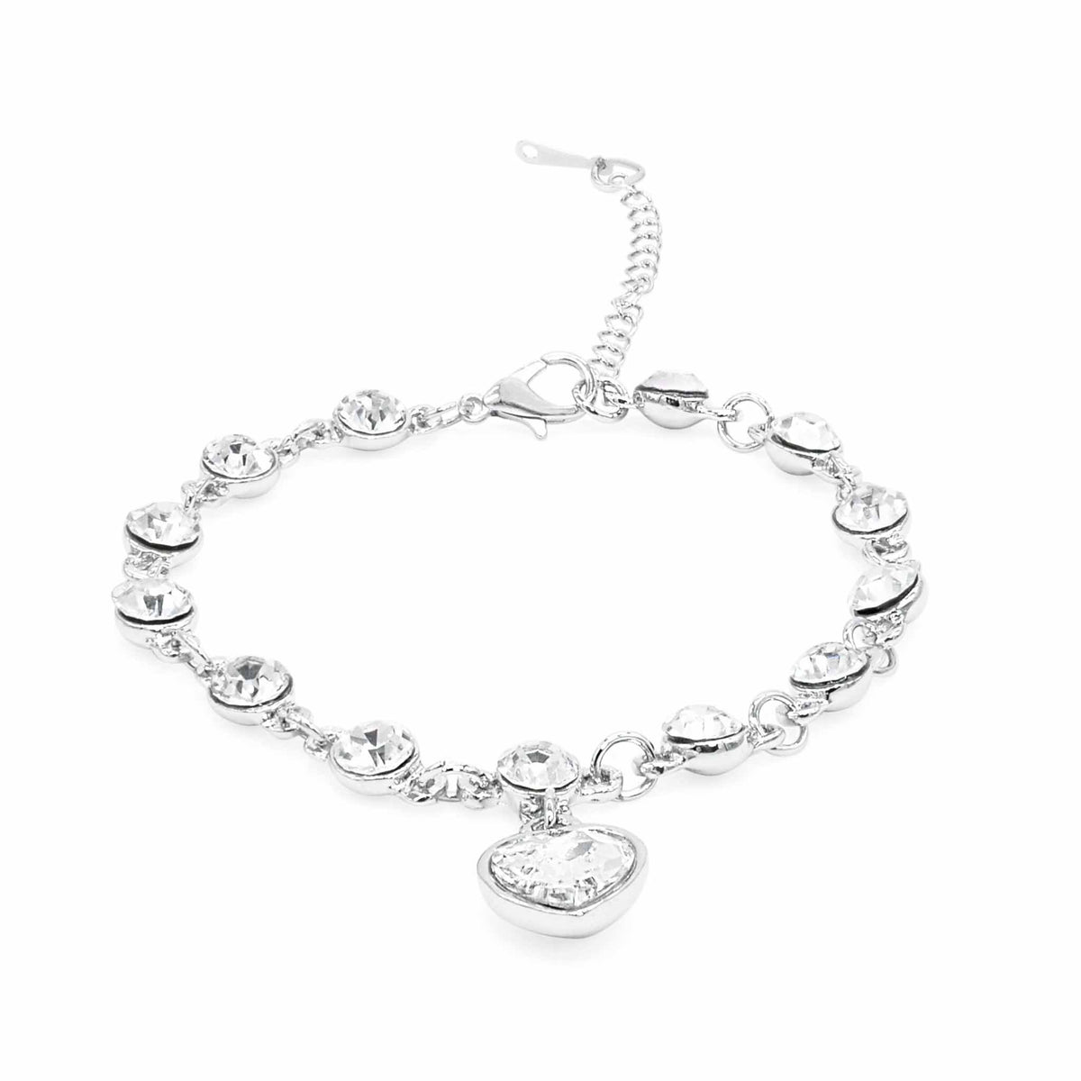 Rose Swarovski Crystal Heart Charm, Charm Factory