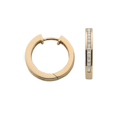 9ct Yellow Gold 0.50ct Diamond Hoop Earrings