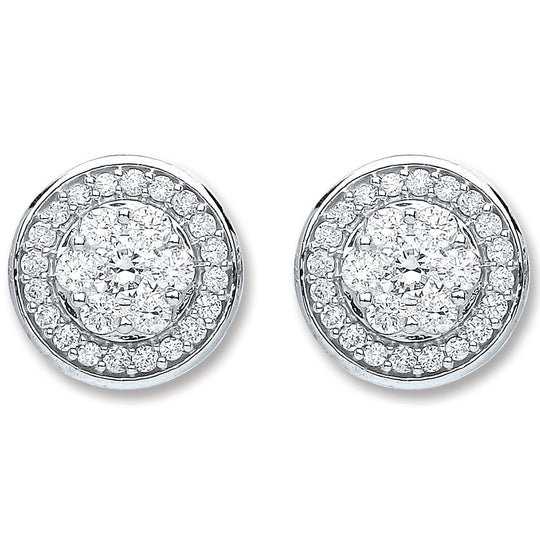 18ct White Gold 0.50ct Dia Stud Earrings