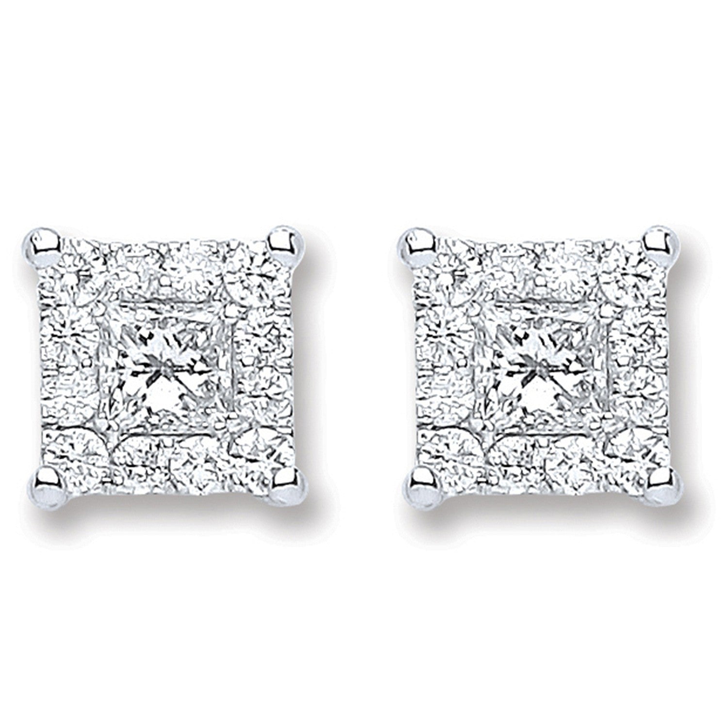 18ct White Gold 0.50ct Dia Stud Earrings