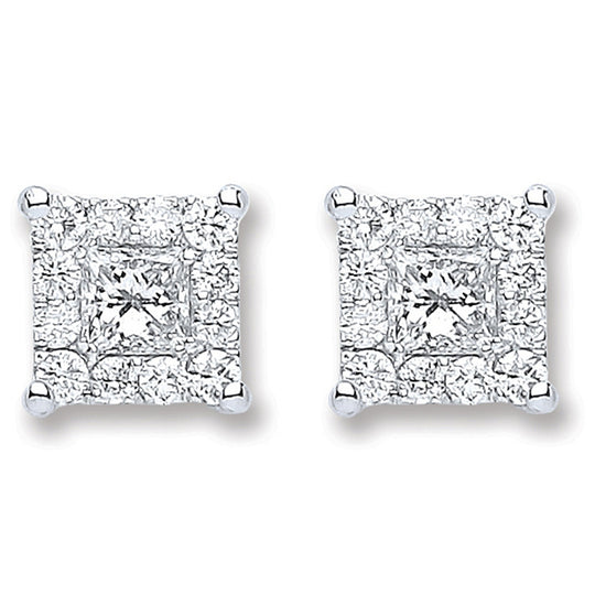 18ct White Gold 0.50ct Dia Stud Earrings